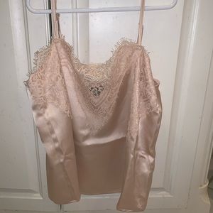 Champagne satin lace cami